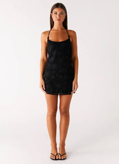 Sunset Glow Mini Dress - Black