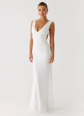 Cherry Sky Maxi Dress - White